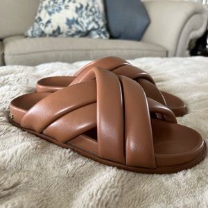 Anine Bing Lizzie Slides. Cognac. Size 39